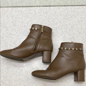 Anne Klein Brown Ankle Booties with Decorative Strap